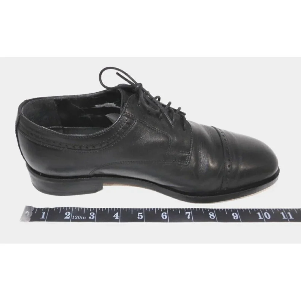 NUNN BUSH black leather lace up oxford shoes men's size 9.5 M, LINING DAMAGED